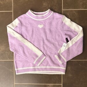 Old Navy Lavender and Cream Crew Neck Sweater